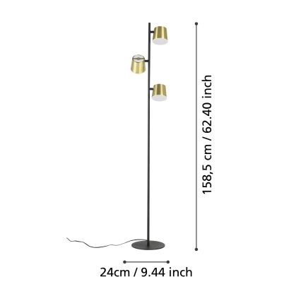 Eglo - LED-lattiavalaisin 3xGU10/4,6W/230V 3000K kulta
