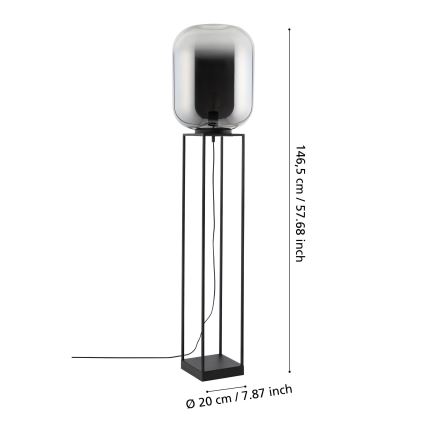 Eglo - Lattialamppu 1xE27/40W/230V savuinen