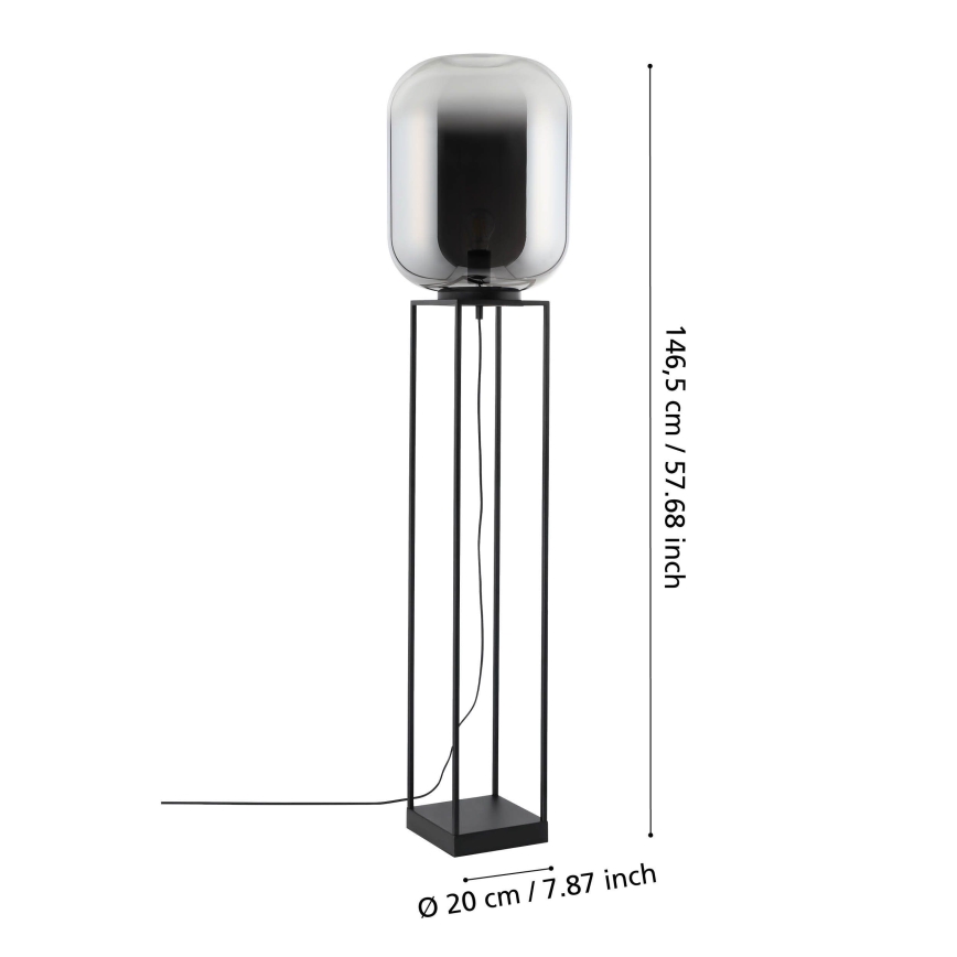 Eglo - Lattialamppu 1xE27/40W/230V savuinen