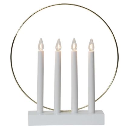 Eglo - Jouluinen kynttilänjalka 4xE10/3W/230V valkoinen