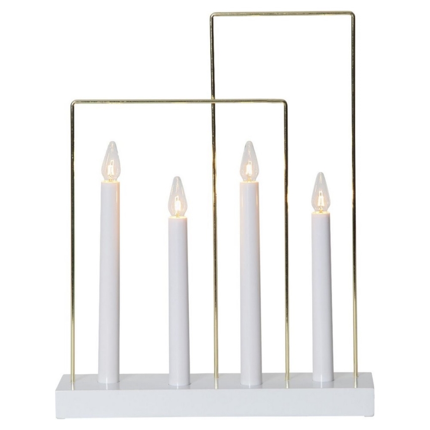 Eglo - Jouluinen kynttilänjalka 4xE10/3W/230V valkoinen