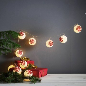 Eglo 411113 - LED-jouluvaloketju ORNAMENT 10xLED/3xAA 1,65 m lämmin valkoinen