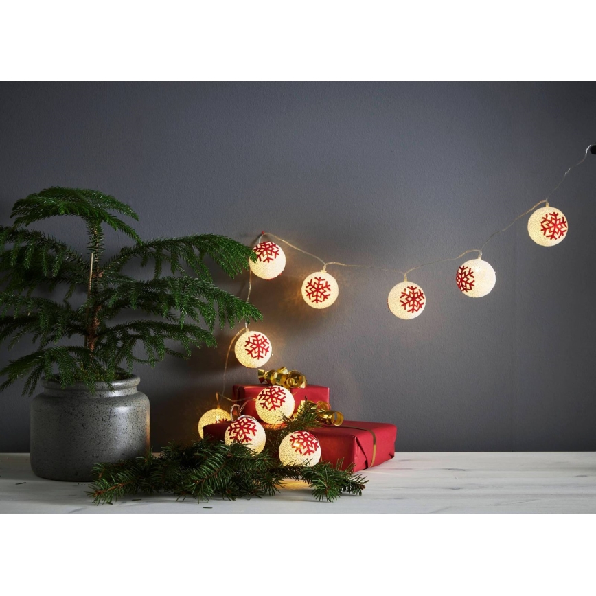 Eglo 411113 - ORNAMENT LED-valosarja 10×LED, 3×AA, 1,65 m, lämmin valkoinen