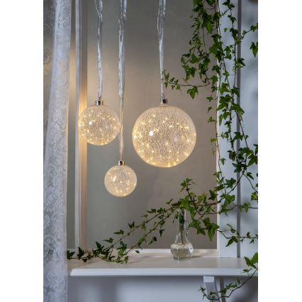Eglo - LED joulukoriste GLOW SNOW 30xLED/0,064W/3xAA d. 15 cm