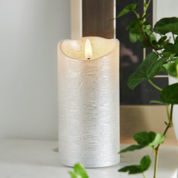 Eglo 411514 - LED joulukoriste FLAMME LED/0,03W/2xAA hopeanvärinen