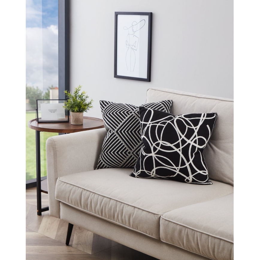 Eglo - Koristetyyny 45x45 cm musta/valkoinen