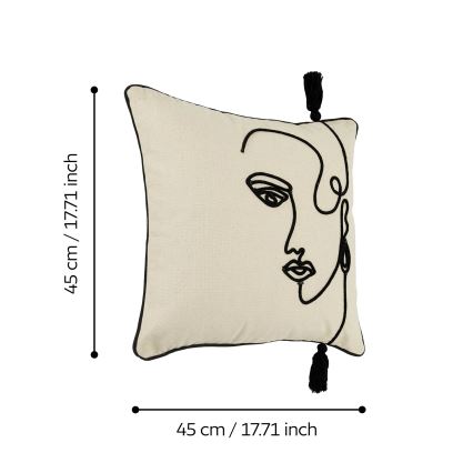 Eglo 420329 - Sisustustyyny CHEVERY 45x45 cm kerma/musta