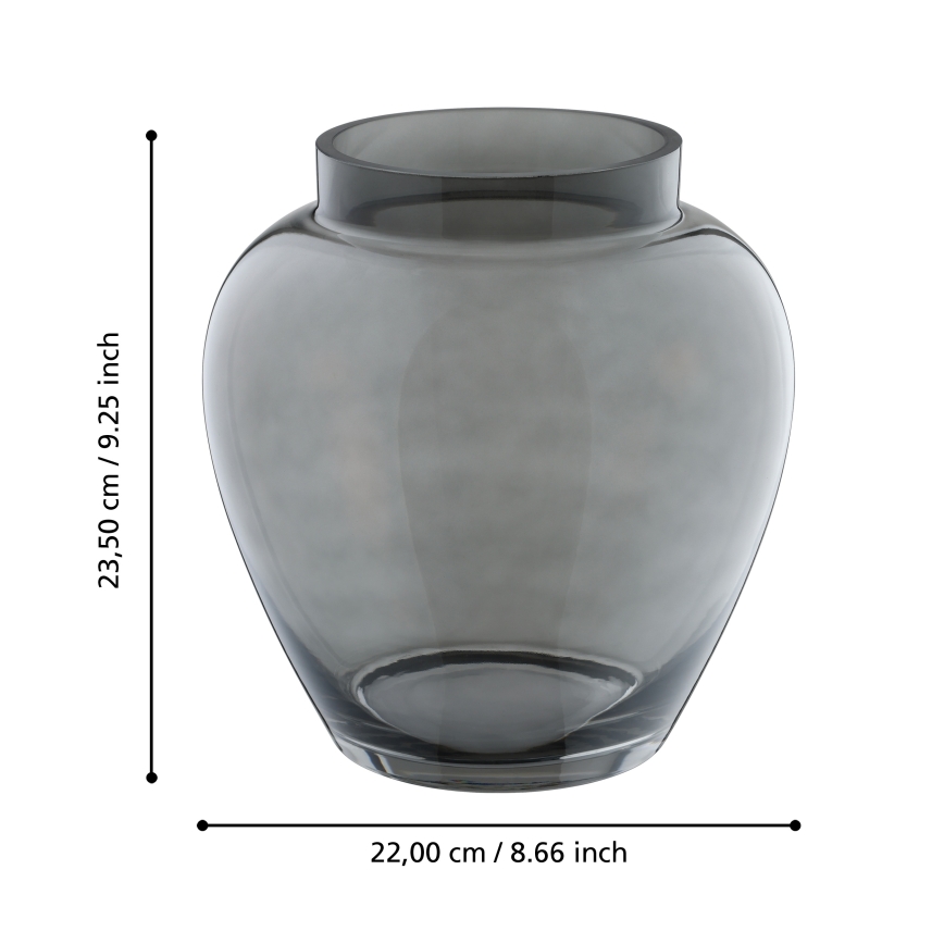 Eglo 421211 - Lasimaljakko ASINDRO 23,5x22 cm musta/savunvärinen
