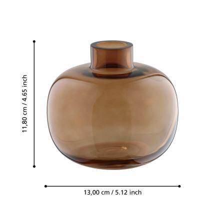 Eglo 421213 - Lasinen maljakko SIRANANA 11,8x13 cm ruskea/savunvärinen
