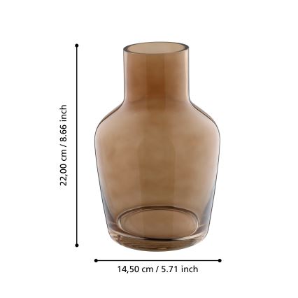Eglo 421221 - Lasinen maljakko SIRANANA 22x14,5 cm ruskea/savunvärinen