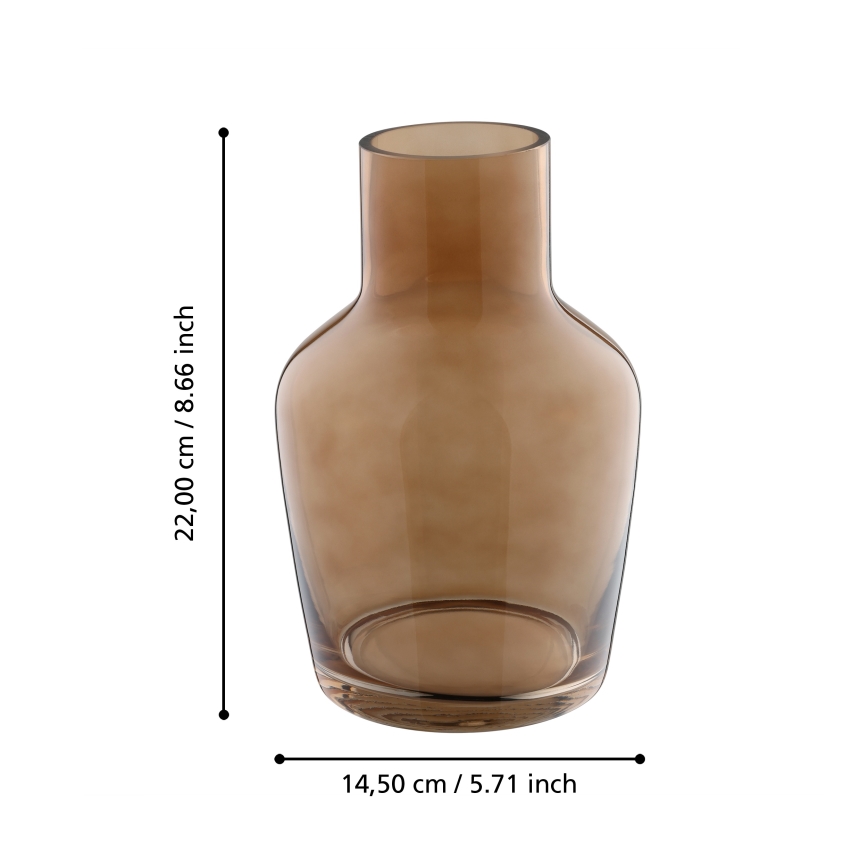 Eglo 421221 - Lasinen maljakko SIRANANA 22x14,5 cm ruskea/savunvärinen