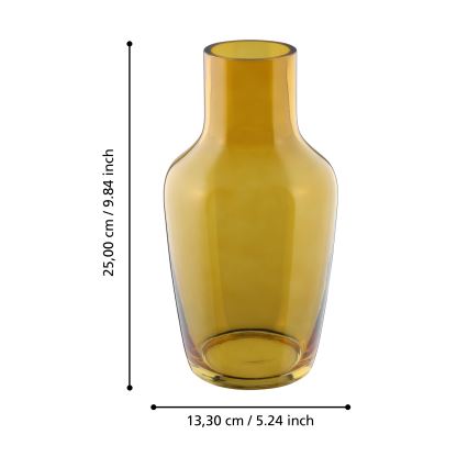 Eglo 421223 - Lasimaljakko SIRANANA 25x13,3 cm keltainen/savunharmaa