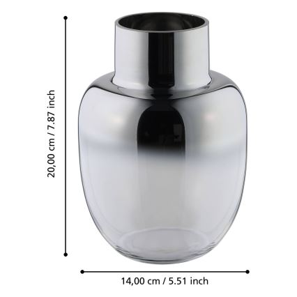 Eglo - Lasimaljakko 20x14 cm hopea