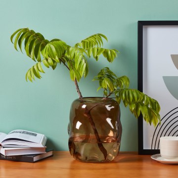 Eglo 421238 - Lasimaljakko MAROSAVA 23x20 cm ruskea/savunvärinen