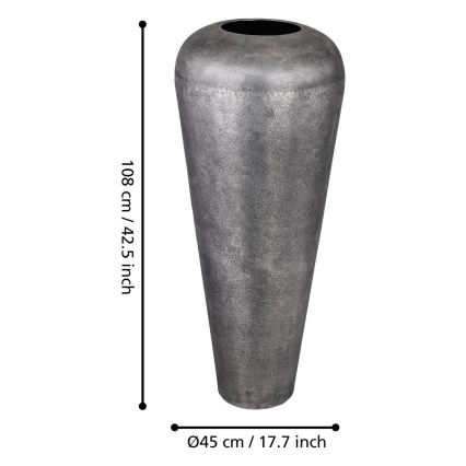 Eglo 421336 - Metallinen maljakko MIYAZAKI 108x45 cm harmaa