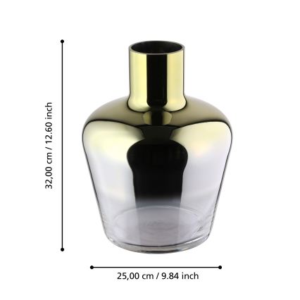 Eglo 421368 - Lasinen maljakko SAMUNTAI 32x25 cm kullanvärinen
