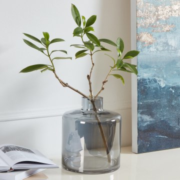 Eglo 421385 - Lasinen maljakko NABAS 24,5x21 cm musta/savunharmaa