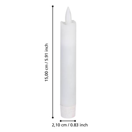 Eglo - SETTI 2x LED KynttiläLED/1xAAA 15 cm valkoinen