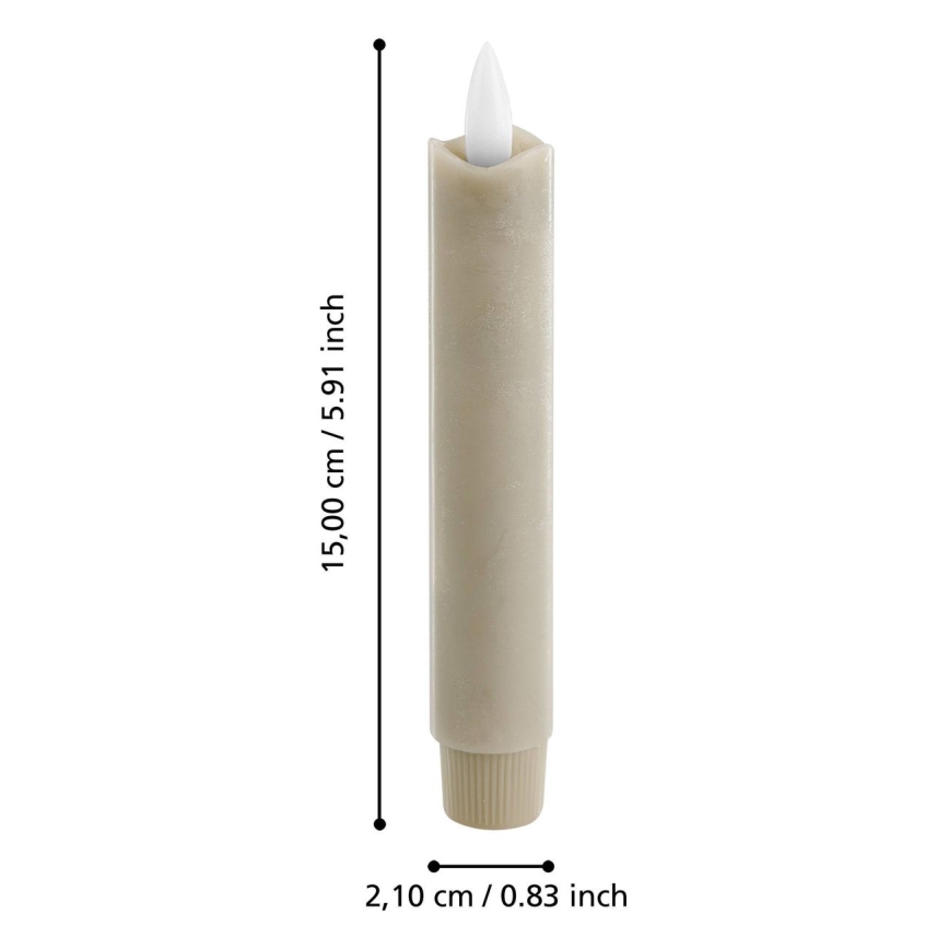 Eglo - SETTI 2x LED Kynttilä LED/1xAAA 15 cm beige