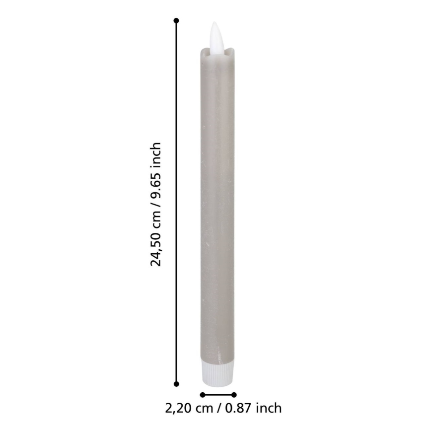 Eglo - SETTI 2x LED Kynttilä LED/1xAAA 24,5 cm harmaa