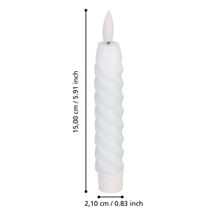 Eglo - SETTI 2x LED-kynttilä LED/1xAAA 15 cm valkoinen