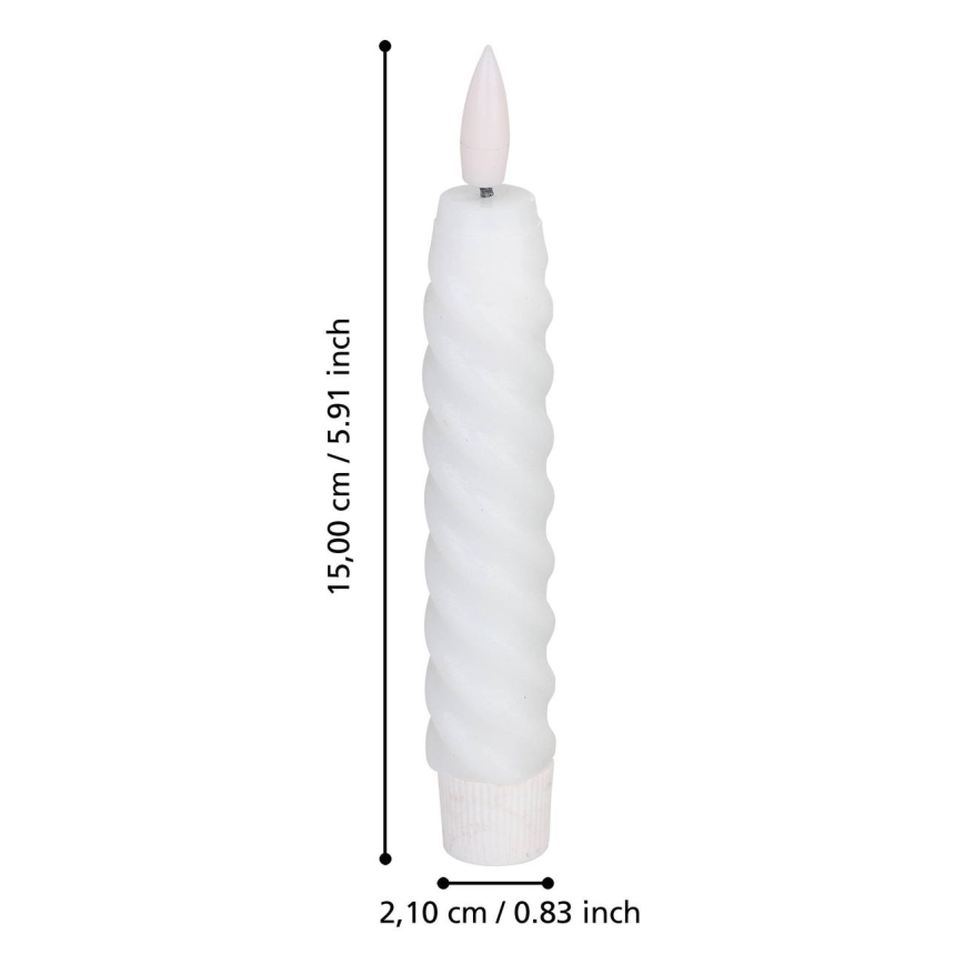 Eglo - SETTI 2x LED-kynttilä LED/1xAAA 15 cm valkoinen