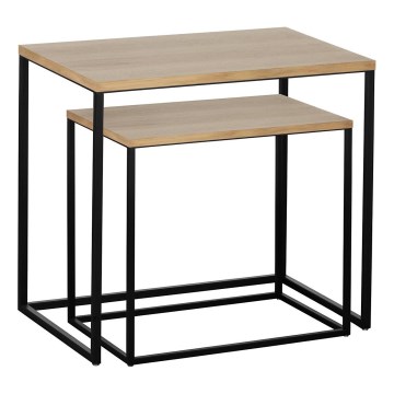 Eglo 424006 - 2 kpl TOZAWA-sivupöytien setti, ruskea/musta