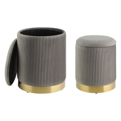 Eglo - SETTI 2x Tabouret halkaisija 31,5/36 cm harmaa/kulta