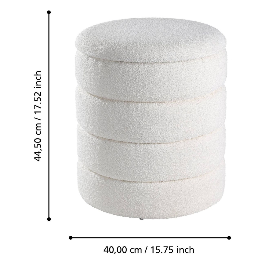 Eglo - SETTI 2x Tabouret halkaisija 33,5/40 cm valkoinen