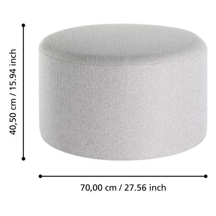 Eglo - SARJA 2x Jakkara Ø 45,5/70 cm harmaa