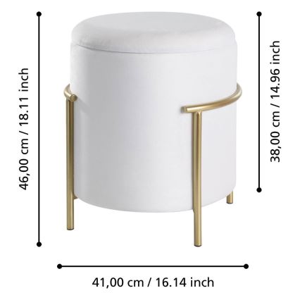 Eglo - Tabouret 46x41 cm valkoinen/kulta