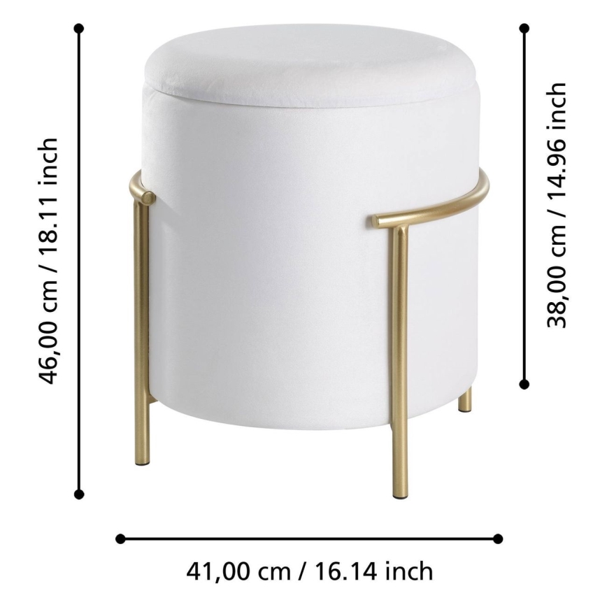 Eglo - Tabouret 46x41 cm valkoinen/kulta