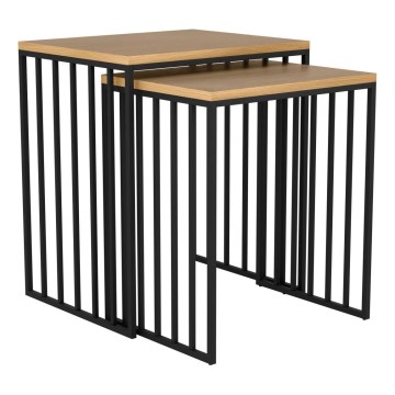 Eglo 424143 - Setti 2 kpl TOZAWA-sivupöytiä ruskea/musta