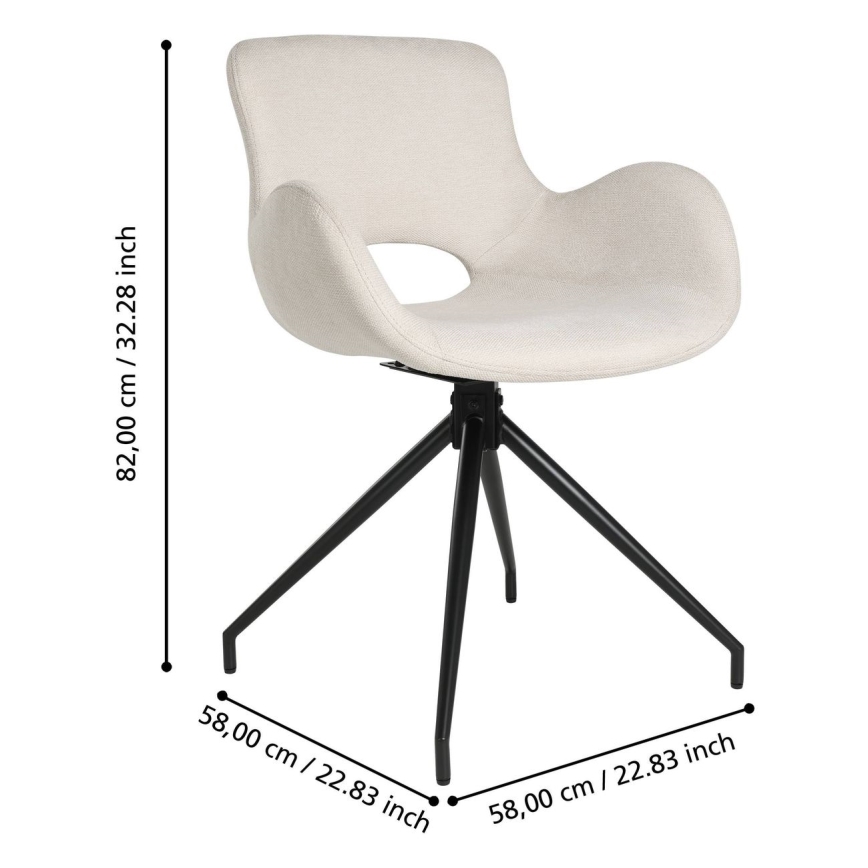 Eglo - Ruokapöydän tuoli 82x58 cm kerma/musta