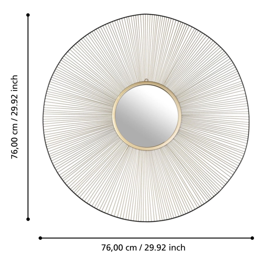 Eglo - Seinäpeili halkaisija 76 cm kulta/musta