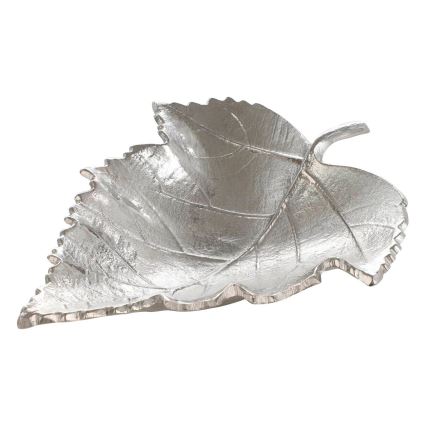 Eglo - Koristetarjotin 18,5x23,5 cm lehti/hopea