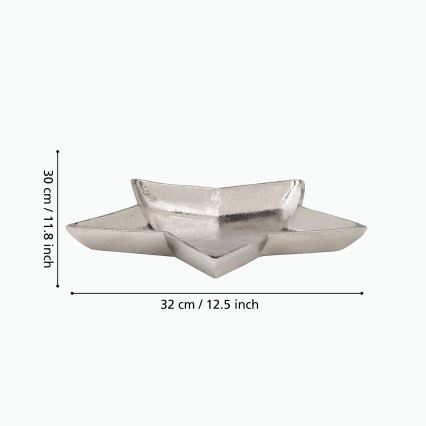 Eglo 427425 - Koristeellinen tarjotin AMBOLOSY 30x32 cm hopeanvärinen