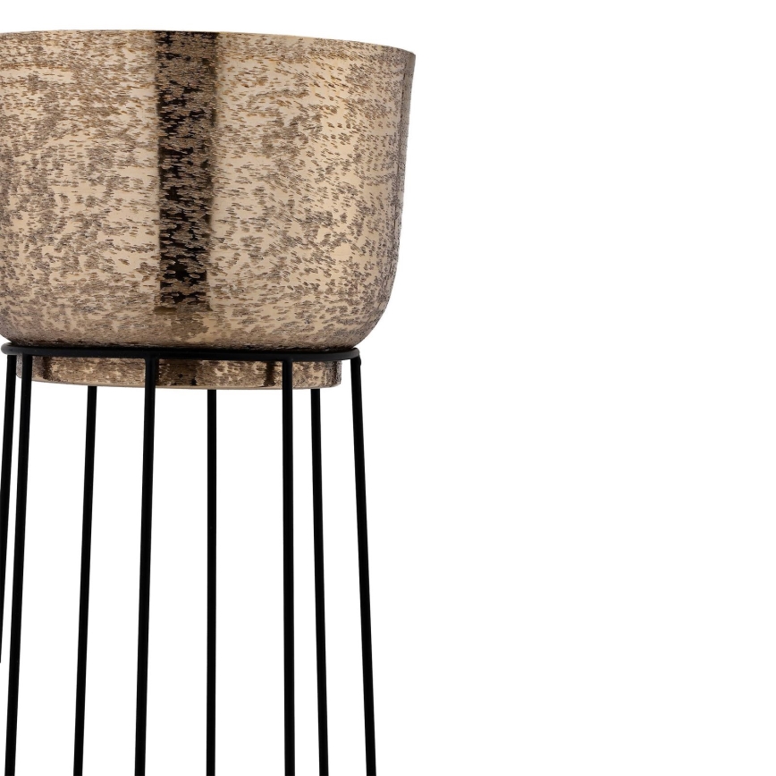 Eglo - SETTI 3x Metallinen kukkaruukku musta/kulta