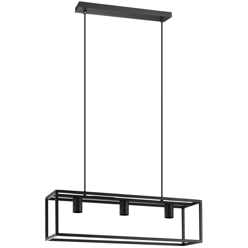 Eglo 43032 - Kattokruunu johdossa ELDRICK 3xE27/40W/230V musta