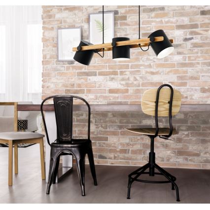 Eglo 43045 - Kattokruunu narulla HORNWOOD 3xE27/60W/230V