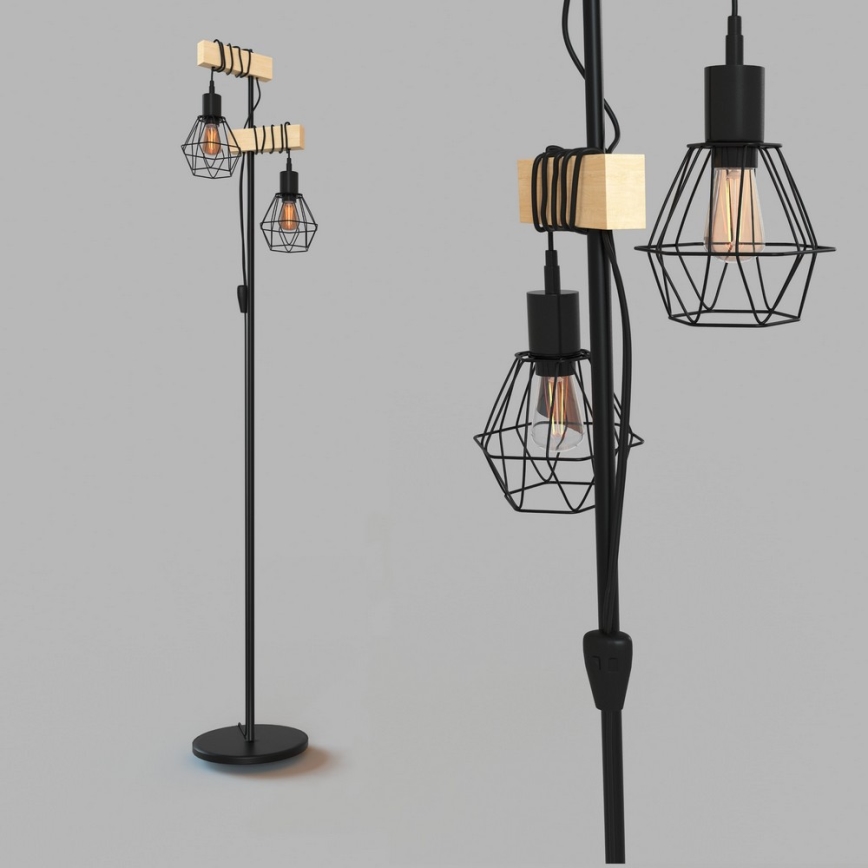 Eglo 43137 - Lattialamppu TOWNSHEND 2xE27/60W/230V