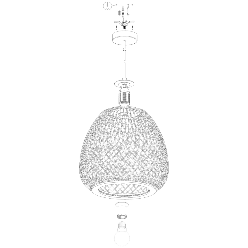 Eglo 43265 - Kattokruunu narulla DEMBLEBY 1 1xE27/40W/230V