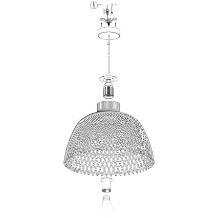Eglo 43285 - Kattokruunu narulla AUSNBY 1xE27/40W/230V