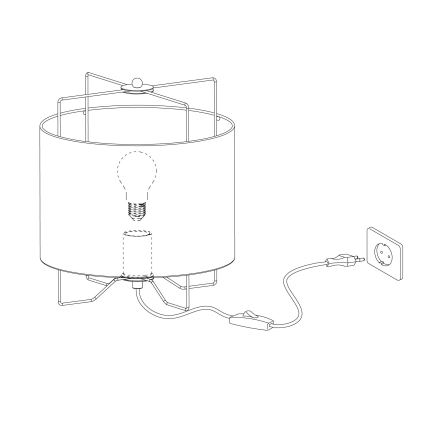 Eglo 43293 - Pöytävalaisin BRIDEKIRK 1xE27/40W/230V