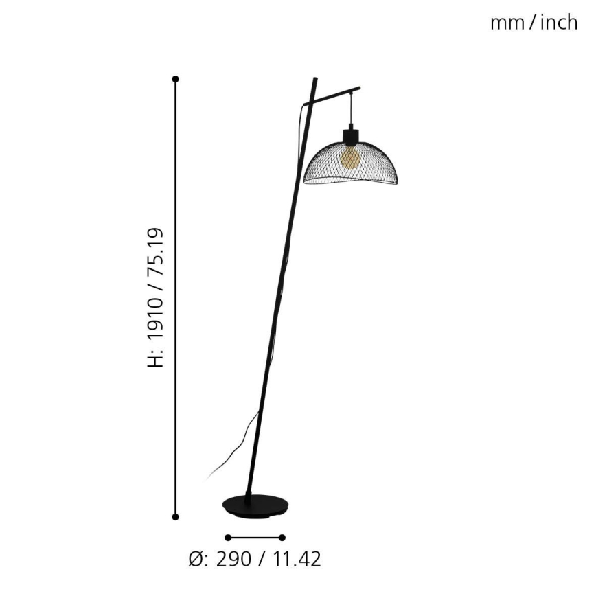 Eglo 43307 - Lattialamppu POMPEYA 1xE27/60W/230V