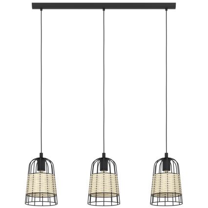 Eglo 43313 - Kattokruunu narulla ANWICK 3xE27/40W/230V