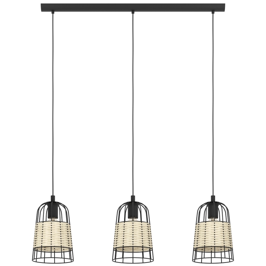 Eglo 43313 - Kattokruunu narulla ANWICK 3xE27/40W/230V