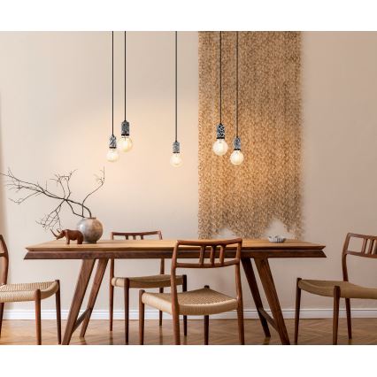 Eglo 43314 - Riippuvalaisin vaijerilla COULSDON 5xE27/10W/230V