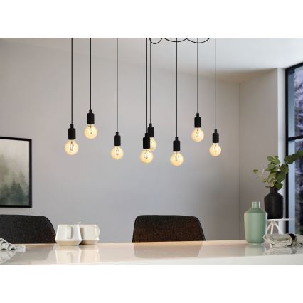 Eglo 43322 - Kattokruunu narulla HOGSMILL 8xE27/40W/230V