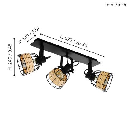Eglo 43326 - Kohdevalo ANWICK 1 3xE27/40W/230V